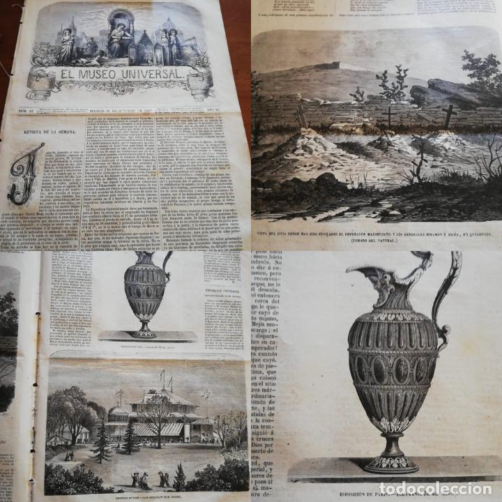 Sammeln von Zeitschriften und Zeitungen: EL MUSEO UNIVERSAL: 1867 A&ntilde;o XI, N&ordm;43.Grabados: Lugar del fusilamento del emperador Maximiliano y lo