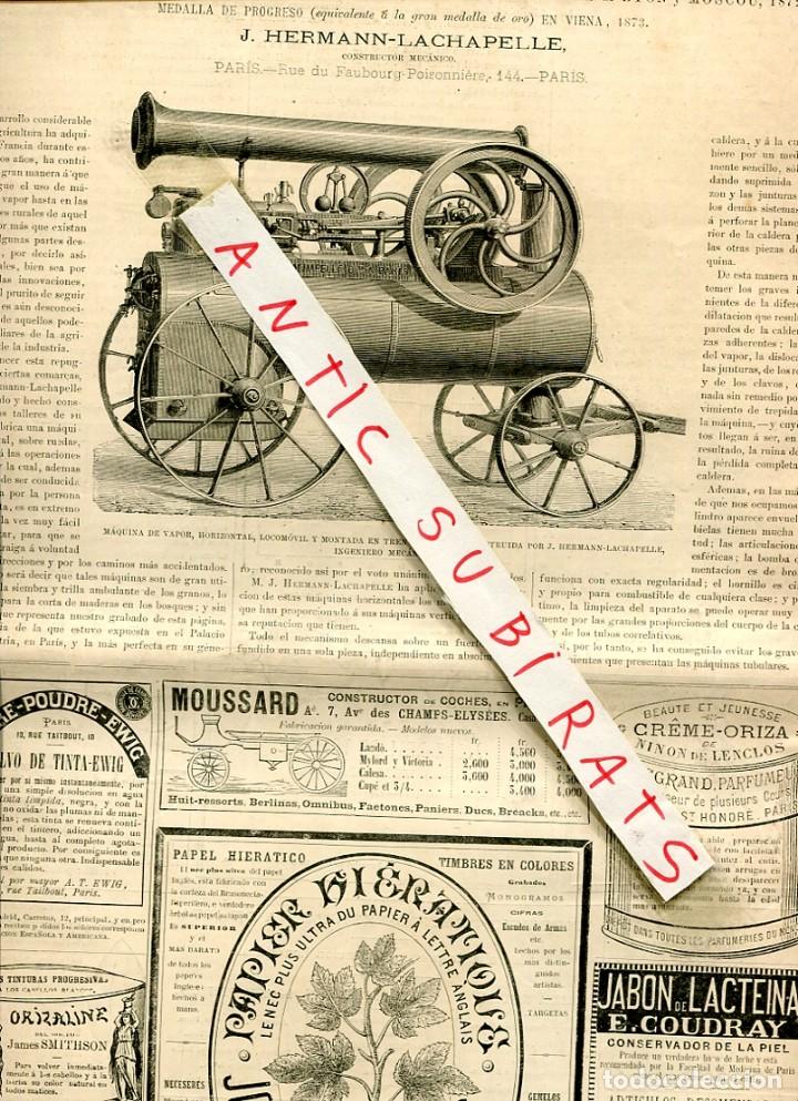 Coleccionismo de Revistas y Peri&oacute;dicos: REVISTA A&Ntilde;O 1875 MARIANO FORTUNY EN ROMA MAQUINA DE VAPOR HORIZONTAL HERMANN LACHAPELLE