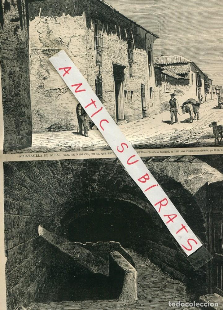 Coleccionismo de Revistas y Peri&oacute;dicos: REVISTA A&Ntilde;O 1875 CERVANTES PRISION CASA DE MEDRANO EN ARGAMASILLA DE ALBA QUIJOTE