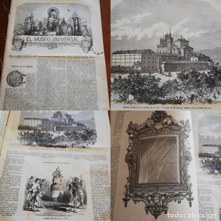 Sammeln von Zeitschriften und Zeitungen: EL MUSEO UNIVERSAL: 1867 A&ntilde;o XI, N&ordm;48: Madrid Iglesia Atocha cuartel de inv&aacute;lidos, aleluya/auca 1868