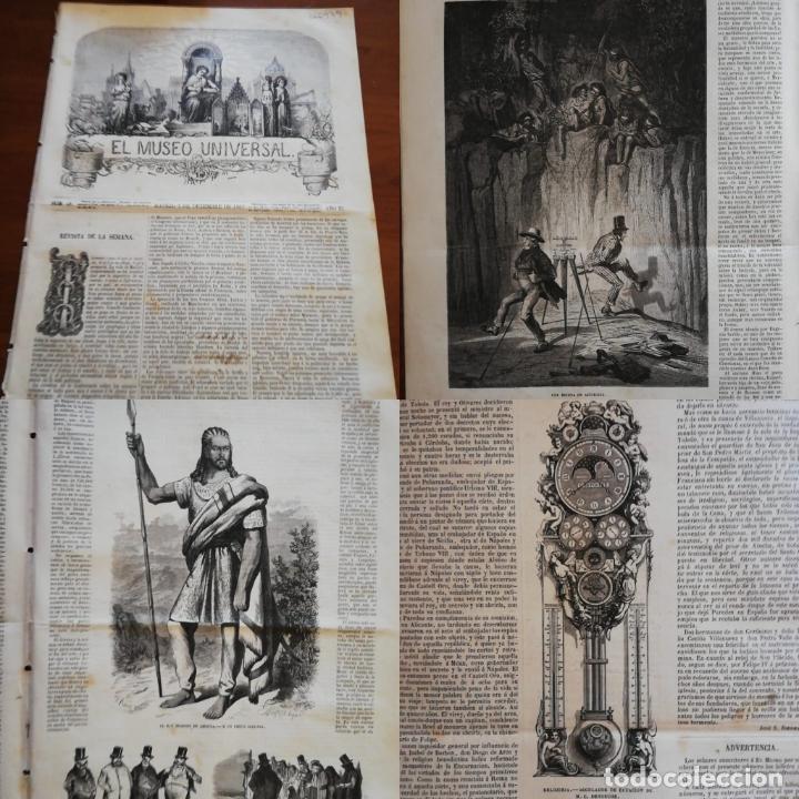 Sammeln von Zeitschriften und Zeitungen: EL MUSEO UNIVERSAL: 1867 A&ntilde;o XI, N&ordm;49.Grabados: Teodoro II Abisinia, Relojer&iacute;a de M.C Detouche,
