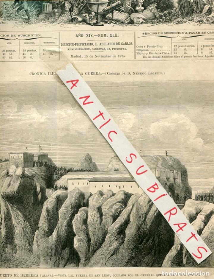 Collezionismo di Riviste e Giornali: REVISTA A&Ntilde;O 1875 TERCERA GUERRA CARLISTA PUERTO DE HERRERA FUERTE DE SAN LEON ALAVA ORDU&Ntilde;A PAMPLONA