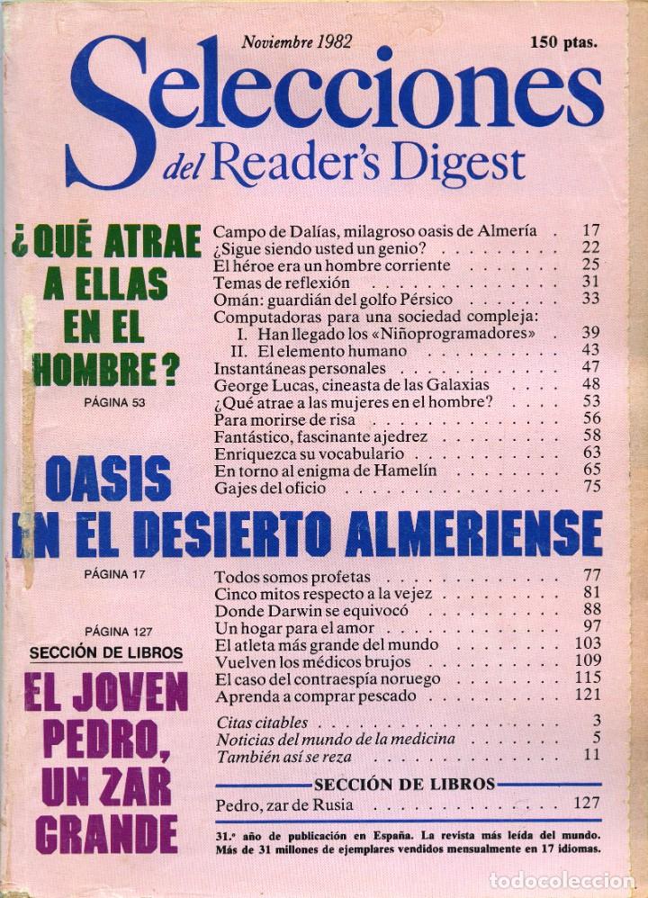 Coleccionismo de Revistas y Peri&oacute;dicos: REVISTA SELECCIONES DEL READER`S DIGEST. Noviembre 1982. Pp. 158