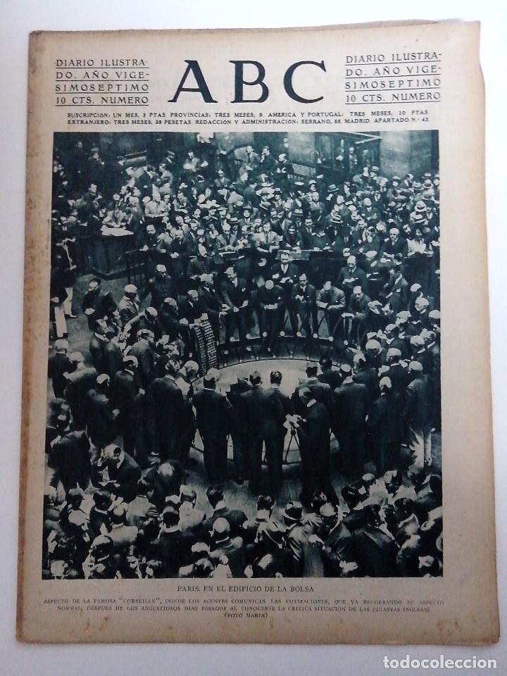 Coleccionismo de Revistas y Peri&oacute;dicos: ABC DIARIO ILUSTRADO A&Ntilde;O VIGESIMOSEPTIMO PARIS EN EL EDIFICIO DE LA BOLSA