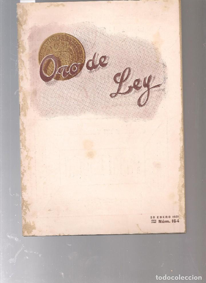 Coleccionismo de revistas y peri&oacute;dicos: ORO DE LEY 20 enero 1921 ,n&ordm; 164,Salvador Mu&ntilde;oz Perez , Alginet la Torre ni