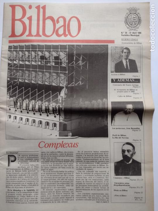 Coleccionismo de Revistas y Peri&oacute;dicos: PERIODICO MUNICIPAL BILBAO N&ordm; 28 ABRIL 1990 - COMPLEXUS