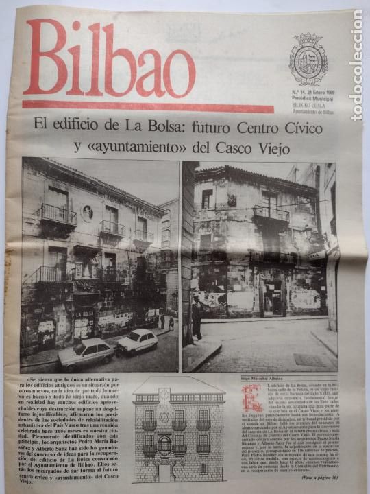 Coleccionismo de Revistas y Peri&oacute;dicos: PERIODICO MUNICIPAL BILBAO N&ordm; 14 ENERO 1989 - EL EDIFICIO DE LA BOLSA