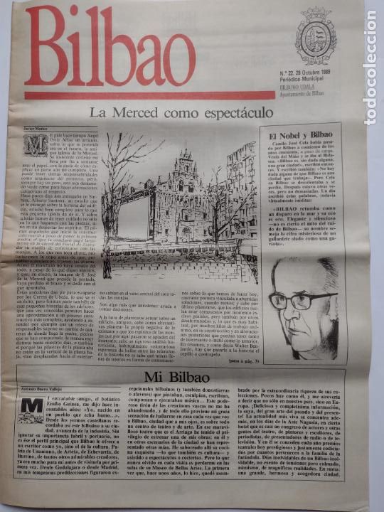Coleccionismo de Revistas y Peri&oacute;dicos: PERIODICO MUNICIPAL BILBAO N&ordm;22 - OCTUBRE 1989 - LA MERCED COMO ESPECTACULO - EL NOBEL Y BILBAO