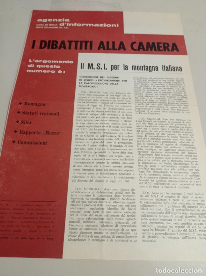 Collection Magazines and Newspapers: BOLETIN AGENZIA D'INFORMAZIONI N&ordm; 58 ( C&Aacute;MARA DE DIPUTADOS DEL MSI) VER DESCRIPCI&Oacute;N REF. UR GAR