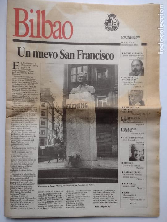 Coleccionismo de Revistas y Peri&oacute;dicos: PERIODICO MUNICIPAL BILBAO N&ordm; 56 un nuevo san francisco
