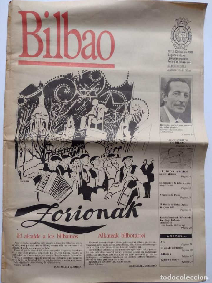 Coleccionismo de Revistas y Peri&oacute;dicos: PERIODICO MUNICIPAL BILBAO N&ordm; 2 DICIEMBRE 1987 zorionak