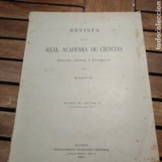 Coleccionismo de Revistas y Periódicos: JOSÉ ECHEGARAY REVISTA REAL ACADEMIA DE CIENCIAS EXACTAS TEORÍA TORBELLINOS 1911. Lote 301311963