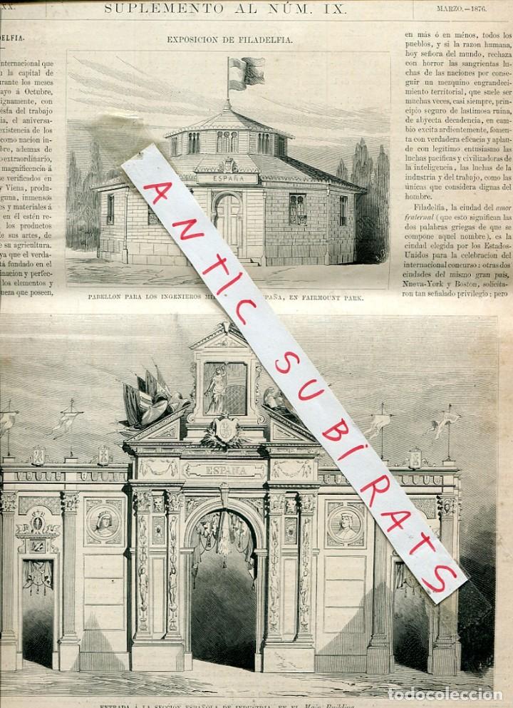 Coleccionismo de revistas y peri&oacute;dicos: REVISTA A&Ntilde;O 1876 EXPOSICION DE FILADELFIA ESTADOS UNIDOS USA PAVELLON ESPA&Ntilde;OL