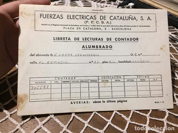 Collection Magazines and Newspapers: Antigua libreta de lecturas de contador el&eacute;ctrico fuerzas el&eacute;ctricas de Catalu&ntilde;a SA Manresa