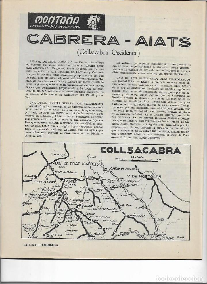 Coleccionismo de revistas y peri&oacute;dicos: 1957 EXCURSIONISMO COLLSACABRA CABRERA AIATS ESCALADA PITONES LEYENDA ROC ST HILARI BARONIA ST OISME