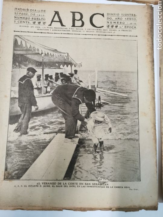Coleccionismo de Revistas y Peri&oacute;dicos: Diario ABC 1910 .El veraneo de la corte en San Sebasti&aacute;n