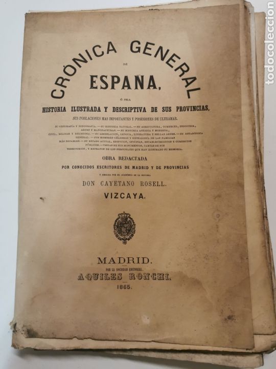 Collezionismo di Riviste e Giornali: Vizcaya .Cr&oacute;nica general de Espa&ntilde;a. 1865