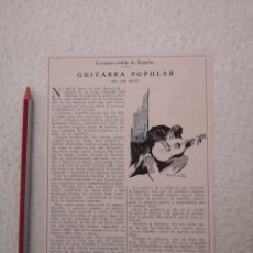 Colecionismo de Revistas e Jornais: HOJA REVISTA ORIGINAL ANTIGUA. LA GUITARRA POPULAR, POR JOSE BRUNO. Lote 301707113