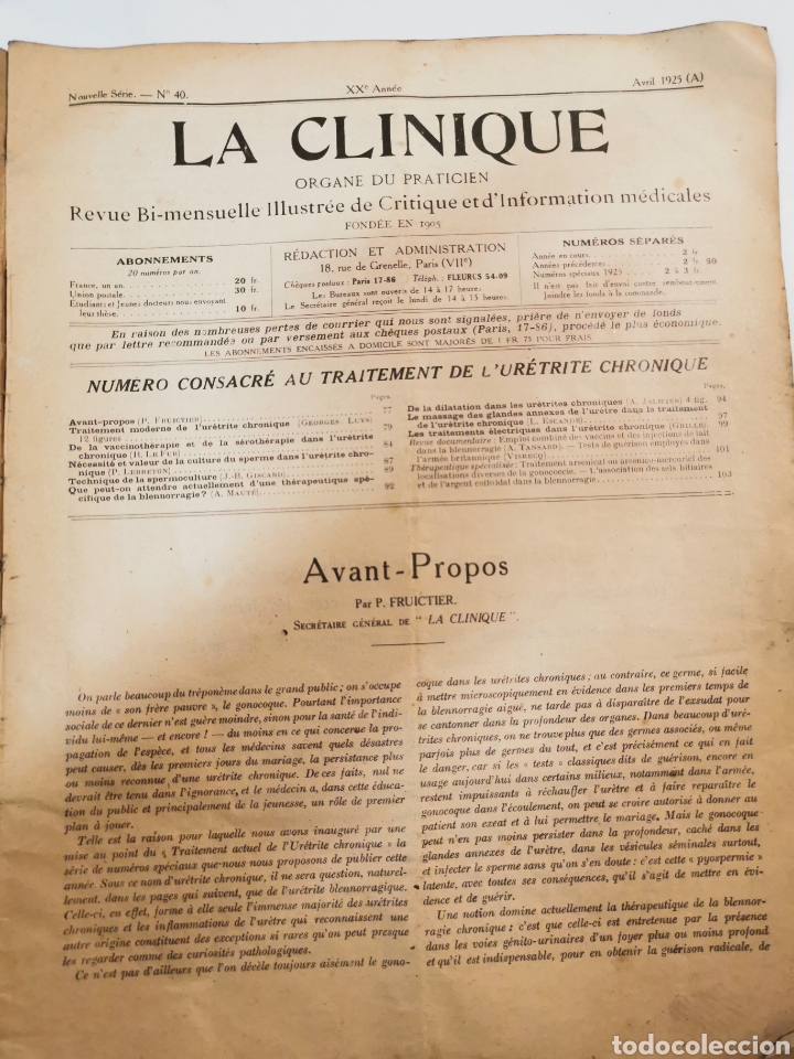 Coleccionismo de revistas y peri&oacute;dicos: Revista m&eacute;dica La Clinique
