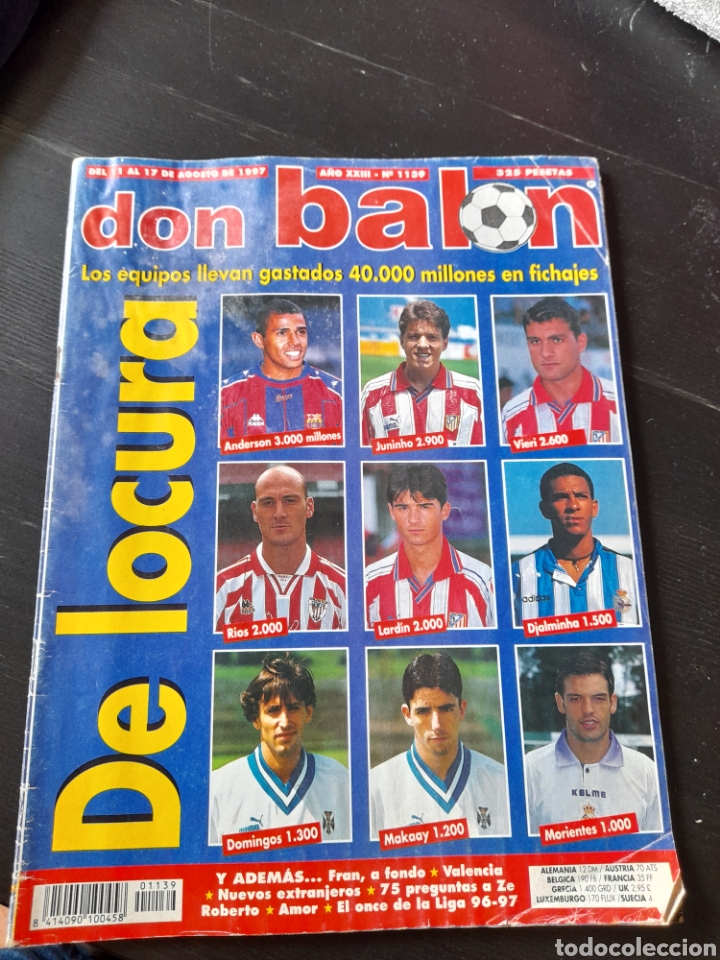 Coleccionismo de revistas y peri&oacute;dicos: REVISTA DE F&Uacute;TBOL DON BAL&Oacute;N N&ordm;1139. POSTER CENTRAL CUADRO HONOR 96-97.