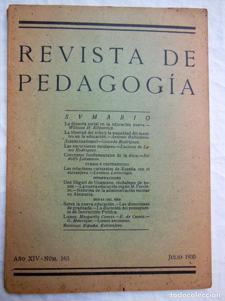 Collezionismo di Riviste e Giornali: Revista de Pedagog&iacute;a. A&ntilde;o XIV. N&ordm; 163. Julio 1935