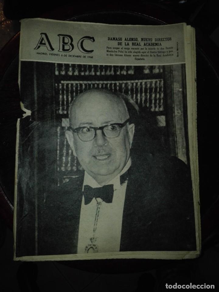 Coleccionismo de Revistas y Peri&oacute;dicos: ABC VIERNES 6 de diciembre de 1968 D&aacute;maso Alonso nuevo director de la Real Academia
