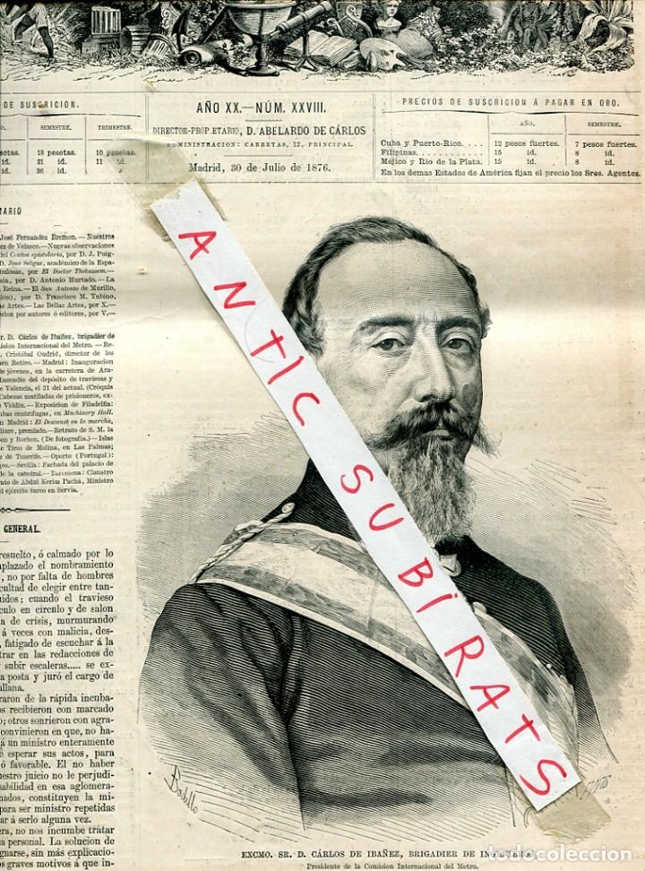 Sammeln von Zeitschriften und Zeitungen: REVISTA A&Ntilde;O 1876 INGENIERO SOBRE EL METRO CARLOS IBA&Ntilde;EZ NUEVA CARCEL INCENDIO RONDA VALENCIA MADRID
