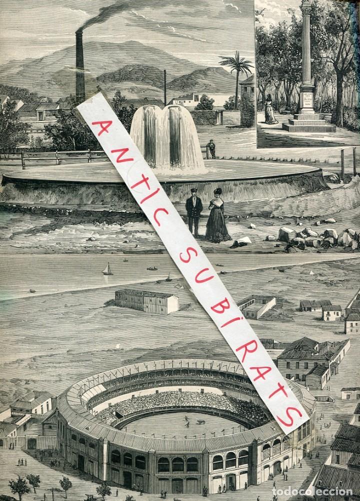 Sammeln von Zeitschriften und Zeitungen: REVISTA A&Ntilde;O 1876 LLEGADA DE AGUAS EN TORREMOLINOS VICENTE ESPINEL EN RONDA PLAZA DE TOROS DE MALAGA