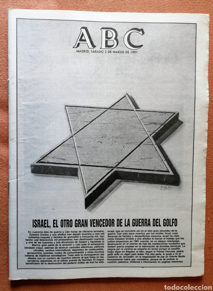 Coleccionismo de Revistas y Peri&oacute;dicos: PERIODICO - ABC 1991 - ISRAEL GUERRA DEL GOLFO. EL ENVIO ESTA INCLUIDO.