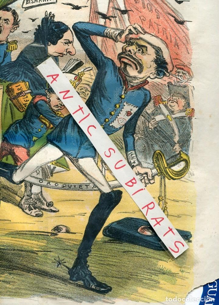 Collezionismo di Riviste e Giornali: SEMANARIO A&Ntilde;O 1873 TERCERA GUERRA CARLISTA ENORME CARICATURA DE DOS PAGINAS BISMARK CALOS VII BORBON