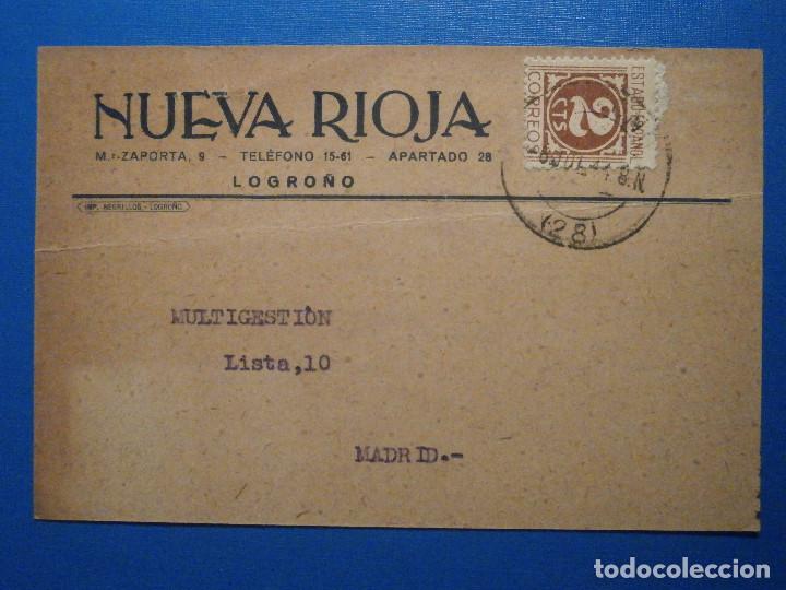 Coleccionismo de Revistas y Peri&oacute;dicos: La nueva Rioja - Tarifa Publicidad periodico, Diario - Logro&ntilde;o - A&ntilde;o 1940 - 14 x 9 cm