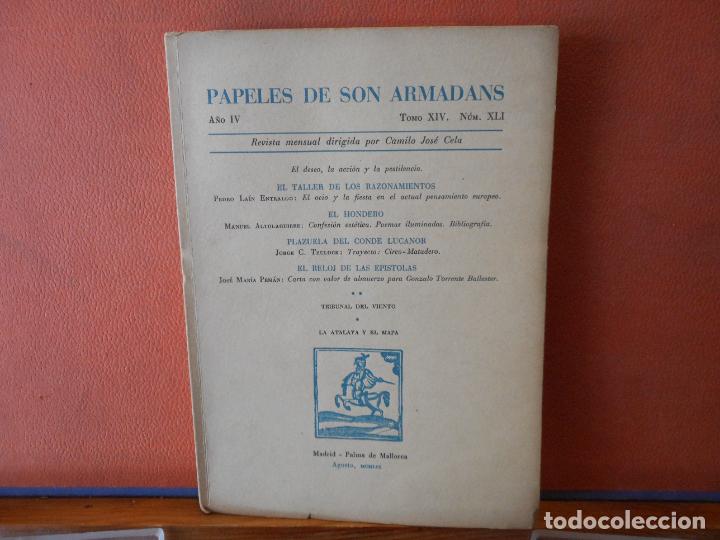 Coleccionismo de revistas y peri&oacute;dicos: PAPELES DE SON ARMADANS. CAMILO JOS&Eacute; CELA. TOMO XIV. N&Uacute;M, XLI. AGOSTO, MCMLIX.