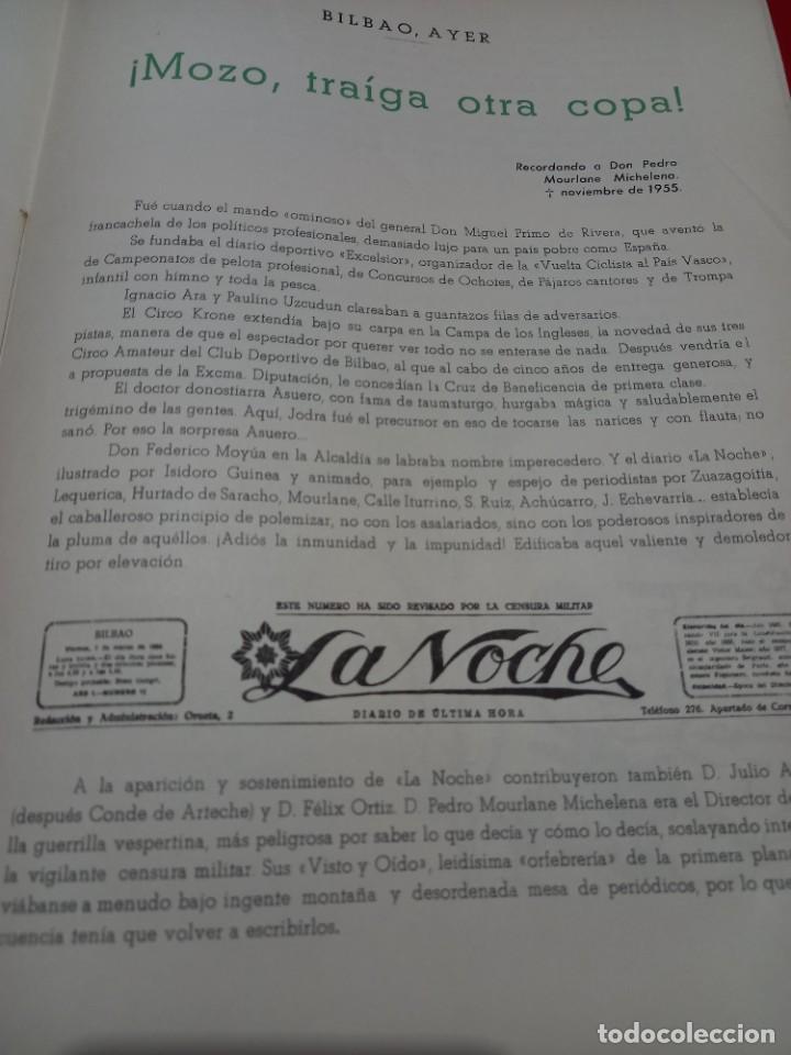 Coleccionismo de Revistas y Peri&oacute;dicos: RECUERDOS DE BILBAO ANTIGUO, POR CAMARON. EXTRAIDO DE REVISTA VIZCAYA, DIPUTACION,1960