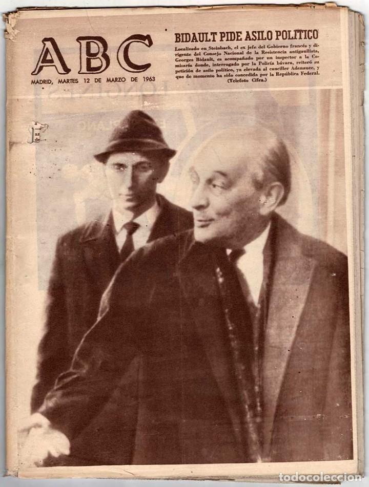 Coleccionismo de Revistas y Peri&oacute;dicos: Peri&oacute;dico ABC 12 Marzo 1963. Bidault pide asilo