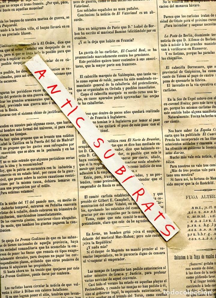 Collection Magazines and Newspapers: REVISTA A&Ntilde;O 1874 TERCERA GUERRA CARLISTA EN PE&Ntilde;ALBA GUIAMETS CURA DE FLIX ORDU&Ntilde;A MARQUES VALDESPINA