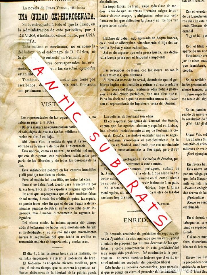 Collezionismo di Riviste e Giornali: REVISTA A&Ntilde;O 1874 TERCERA GUERRA CARLISTA EN IRUN FREIXA PORTUGAL SEGOVIA TOLOSA MARGARITA PI&Ntilde;ERA