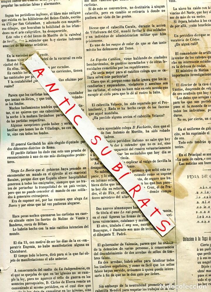 Collezionismo di Riviste e Giornali: REVISTA A&Ntilde;O 1874 TERCERA GUERRA CARLISTA EN IRUN ALEMANY CUCALA VILAFRANCA DEL CID VELASCO RADA