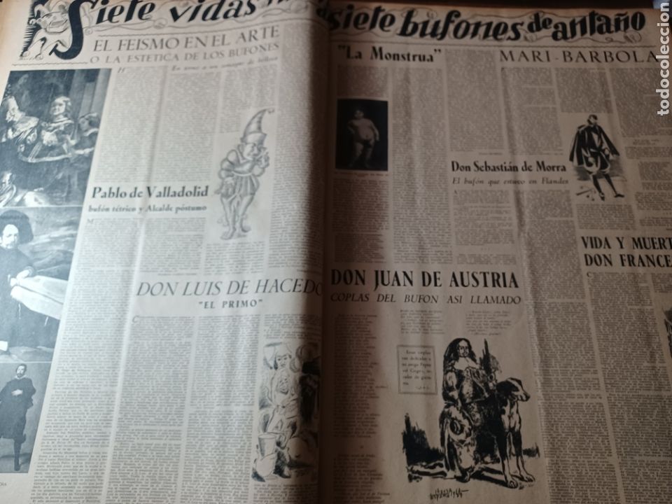 Colecionismo de Revistas e Jornais: SIETE VIDAS NUEVAS SIETE BUFONES DE ANTA&Ntilde;O .ARTICULOS SOBRE LOS BUFONES REALES. A&Ntilde;O 1944
