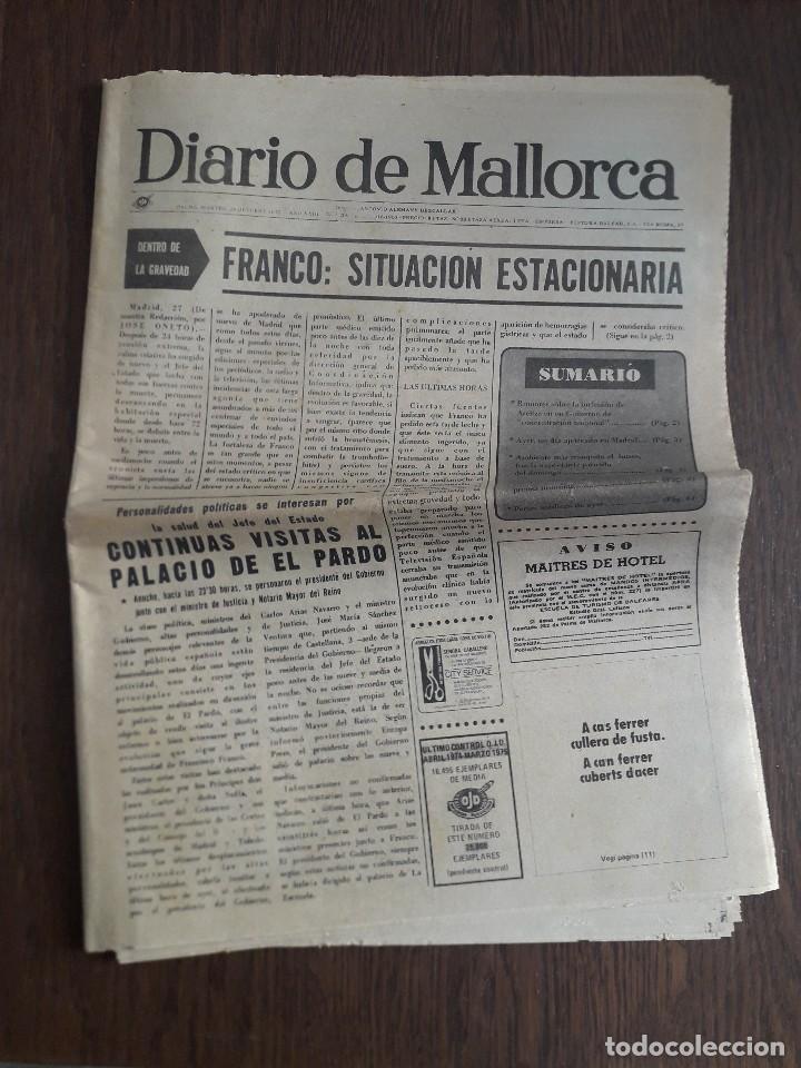Collection Magazines and Newspapers: peri&oacute;dico, diario de Mallorca, martes 28 de octubre de 1975, Franco situaci&oacute;n estacionaria.