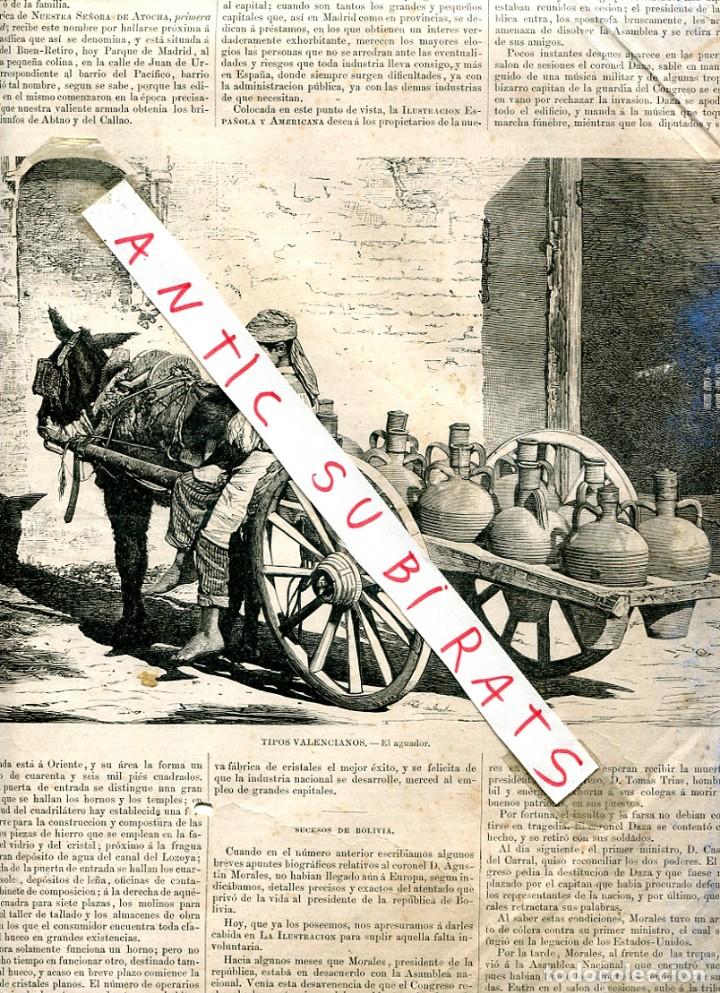 Coleccionismo de revistas y peri&oacute;dicos: RECORTE DE PRENSA A&Ntilde;O 1873 AGUADOR VALENCIANO DE VALENCIA TRABAJO INFANTIL CANTAROS DE AGUA