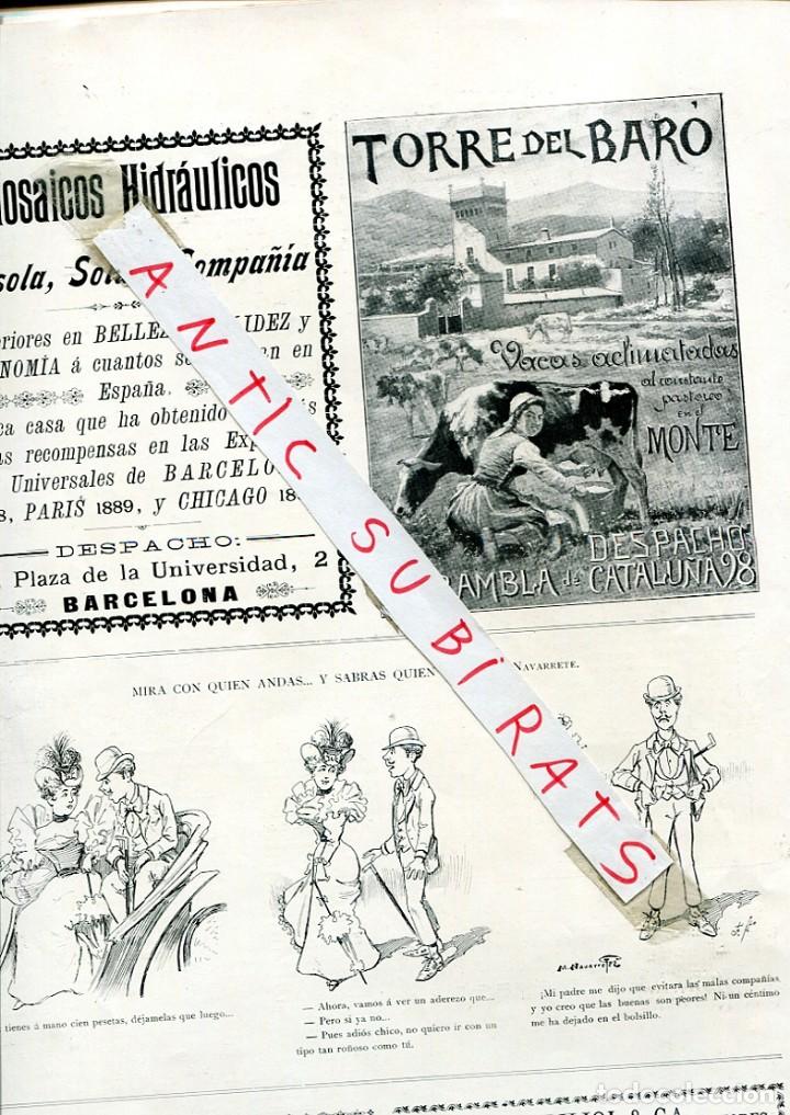Collezionismo di Riviste e Giornali: REVISTA A&Ntilde;O 1898 LECHE TORRE DEL BARO JABON DE BABA DE TORO MARTINEZ AGUA SALLE LAFONTLA MARAVILLA