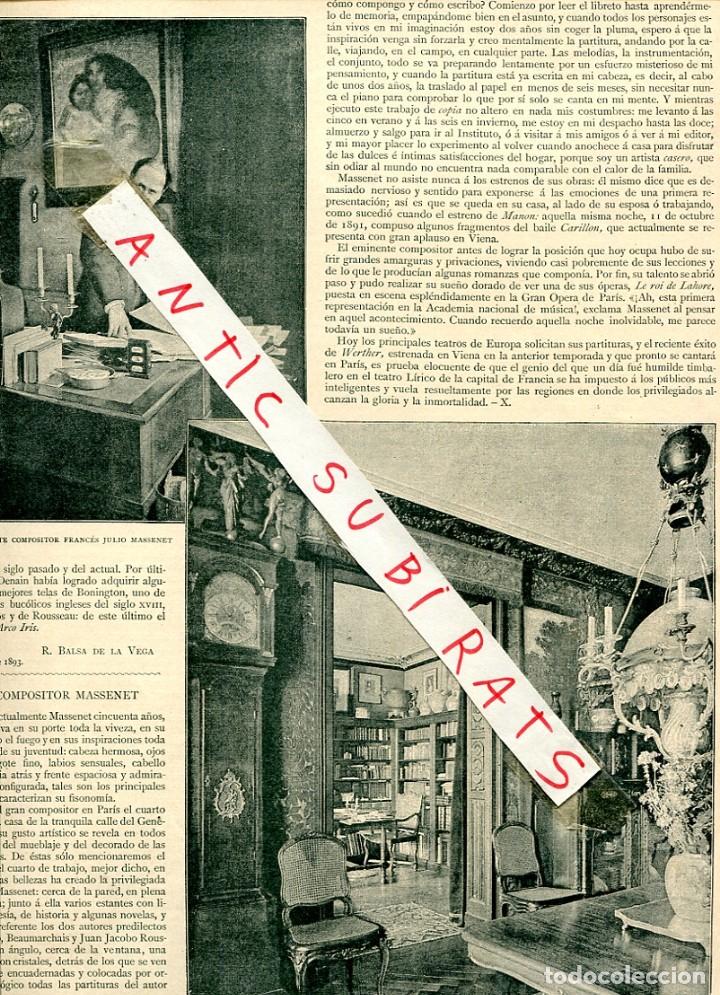 Coleccionismo de Revistas y Peri&oacute;dicos: REVITA A&Ntilde;O 1893 MASSENET MOSAICOS HIDRAULICOS ESCOFET FORTUNY COGNAC CO&Ntilde;AC FINO DE MOGUER HUELVA