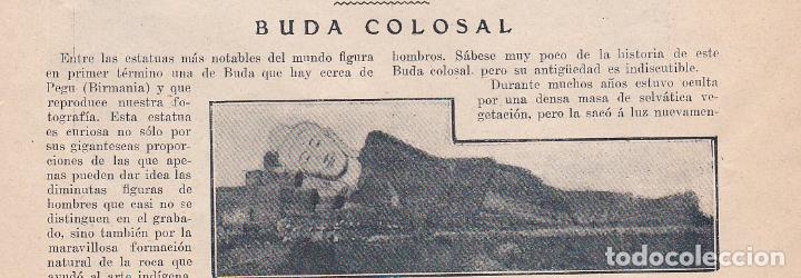 Coleccionismo de Revistas y Peri&oacute;dicos: * PEGU, Birmania * Buda colosal - 1914