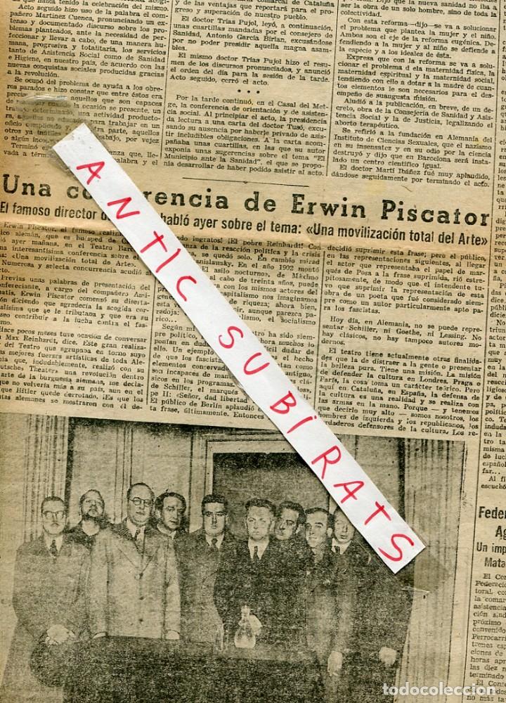 Coleccionismo de Revistas y Peri&oacute;dicos: PERIODICO A&Ntilde;O 1936 GUERRA CIVIL ASTURIAS PAIS VASCO SAN SEBASTIAN VITORIA ERWIN PISCATOR