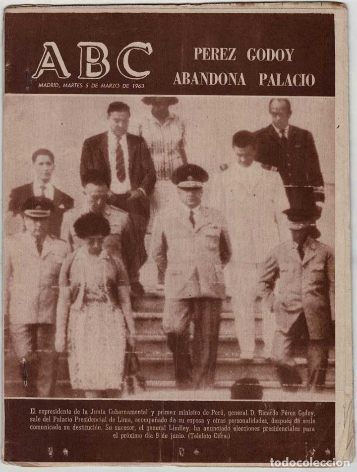 Coleccionismo de Revistas y Peri&oacute;dicos: Peri&oacute;dico ABC 5 marzo 1963. P&eacute;rez Godoy abandona Palacio