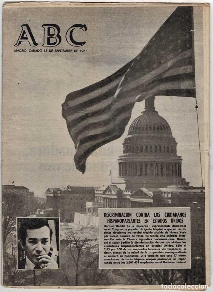 Coleccionismo de Revistas y Peri&oacute;dicos: Peri&oacute;dico ABC 18 septiembre 1971. Discriminaci&oacute;n contra ciudadanos hispanoparlantes en EEUU