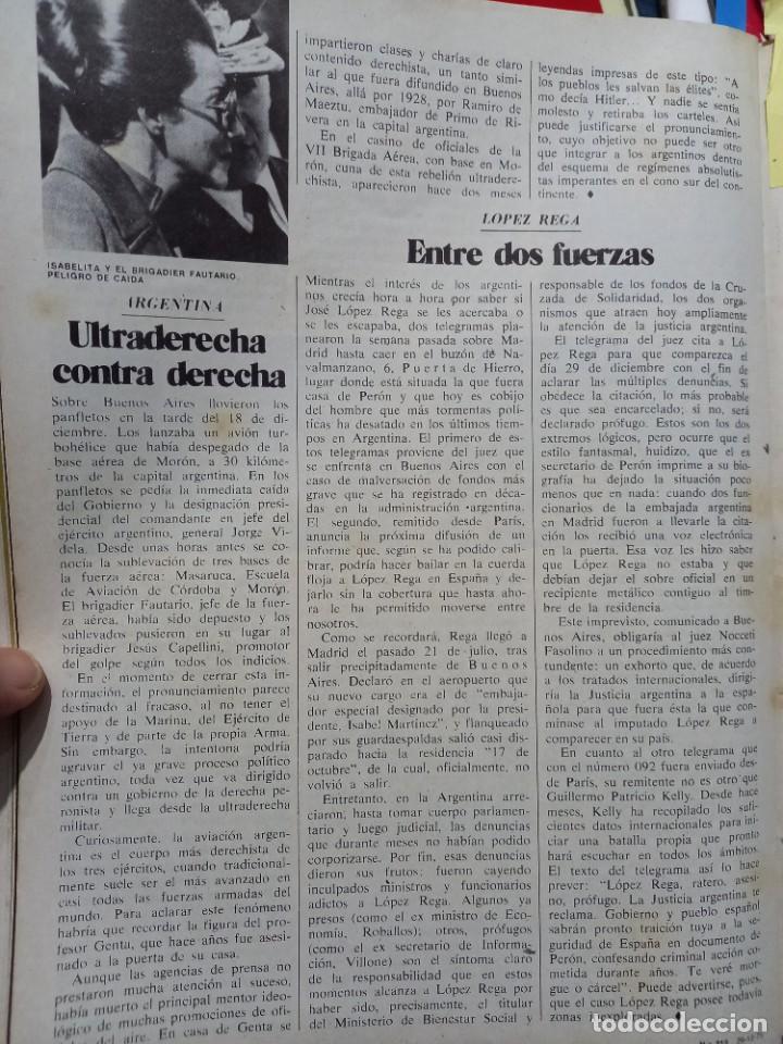 Sammeln von Zeitschriften und Zeitungen: ARGENTINA, ISABELITA Y LOPEZ REGA. RECORTE DE CAMBIO 16, DICIEMBRE 1975