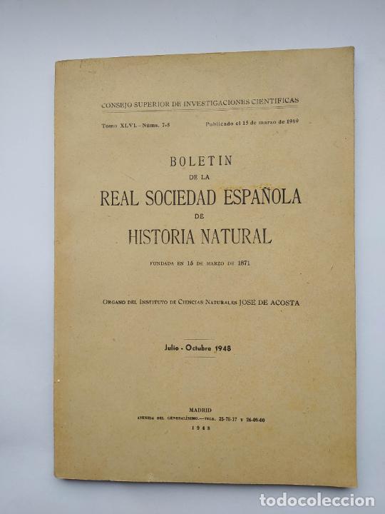 Coleccionismo de Revistas y Peri&oacute;dicos: BOLETIN DE LA REAL SOCIEDAD ESPA&Ntilde;OLA DE HISTORIA NATURAL. JULIO 1948. TOMO XLVI. NUMEROS 7 8 TDKC136