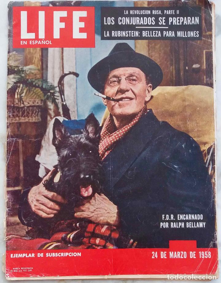 Coleccionismo de revistas y peri&oacute;dicos: LIFE EN ESPA&Ntilde;OL 24 MARZO 1958. RALPH BELLAMY, LA RUBEINSTEIN BELLEZA PARA MILLONES. REVISTA