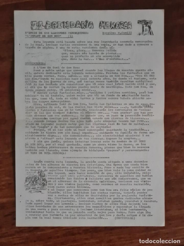 Coleccionismo de revistas y peri&oacute;dicos: S'ENCIS DE SES LLEGENDES MENORQUINES: &rdquo;S'INFANT DE SON BOU&rdquo; POR MATEO CUNILL. (MENORCA 1.8)